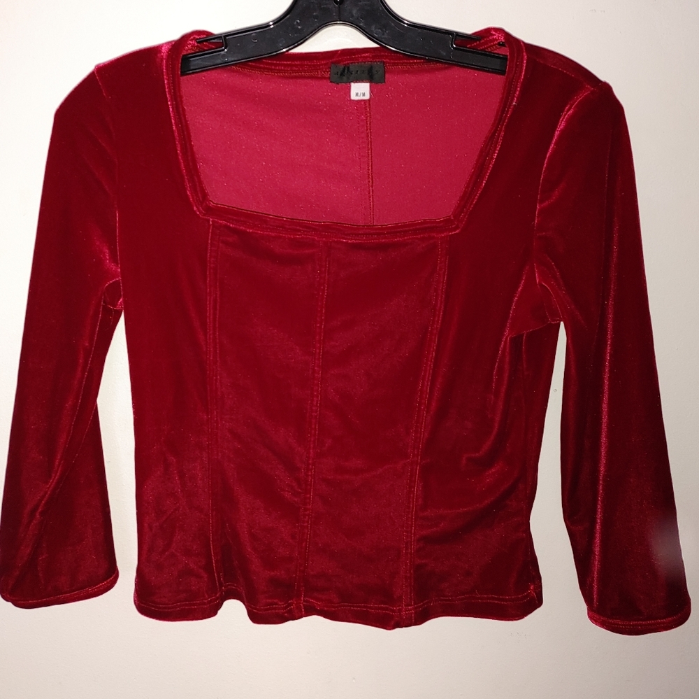 Anxiety brand red velvet crop top Preowned